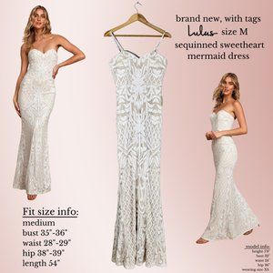 BNWT Lulus Sequin Sweetheart Mermaid Wedding Dress